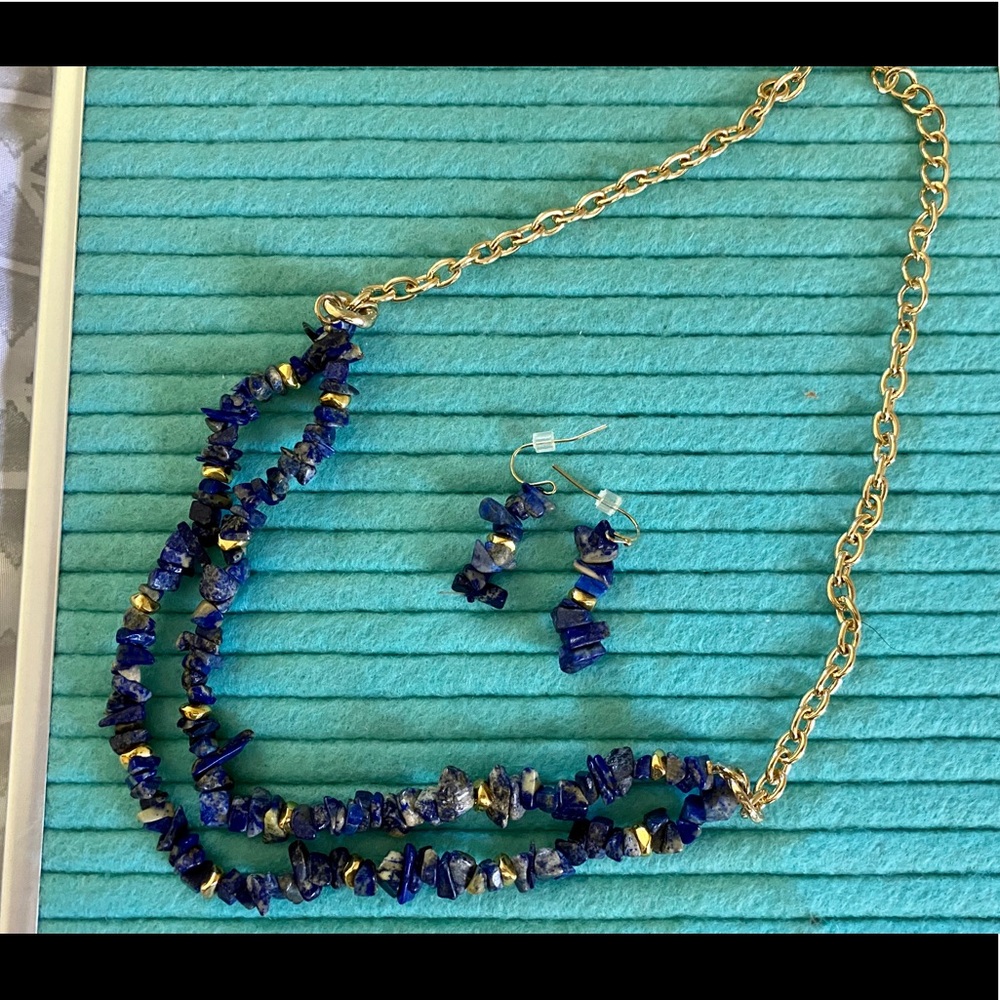 Lapis Necklace and Earrings set